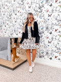 Buddy Love White/Brown/Black Animal Print Tie Strap Dress- Size S