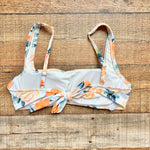 Shade & Shore White Yellow/Orange Floral Tie Back Bikini Top- Size D/DD (we have matching bottoms)