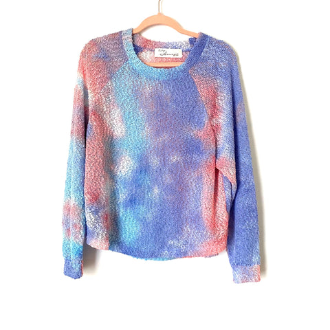 Vintage Havana Colorful Tie Dye Open Knit Sweater- Size S