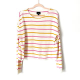 Lumiere Pink and Mustard Striped Sweater- Size M
