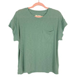 Madewell Sage Ribbed Knit Pocket Tee- Size M (see notes)