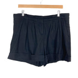 Theory Black Pleated Rolled Shorts- Size 10 (see notes)