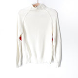 Chicwish White Heart Elbow Mock Neck Knit Sweater- Size ~S/M