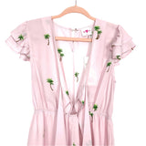 Buddy Love Pink Palm Tree Front Tie Romper NWT- Size S