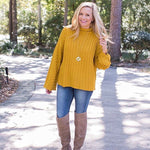 BP Mustard Mock Neck Sweater- Size S