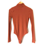 Free People Intimately Rust Ribbed Turtleneck Bodysuit- Size S