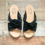 Kork-Ease The Original Black Leather Upper Criss Cross Strap Slip On Sandals NWOT- Size 7