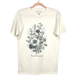 Lotus Fashion Los Angeles Cream Floral "Daydreamer" Graphic T-Shirt- Size S