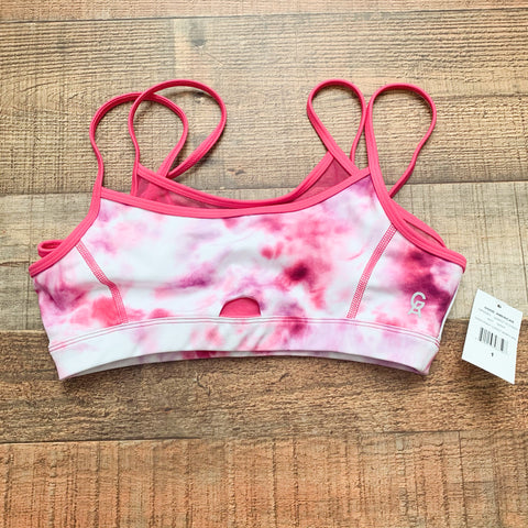 Good American Pink and White Mesh Lining Sports Bra NWT- Size 1