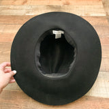 Sole Society Black 100% Wool Faux Leather Belted Hat- One Size