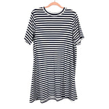 Pomander Place Navy/White Striped T-Shirt Dress- Size XL (see notes)