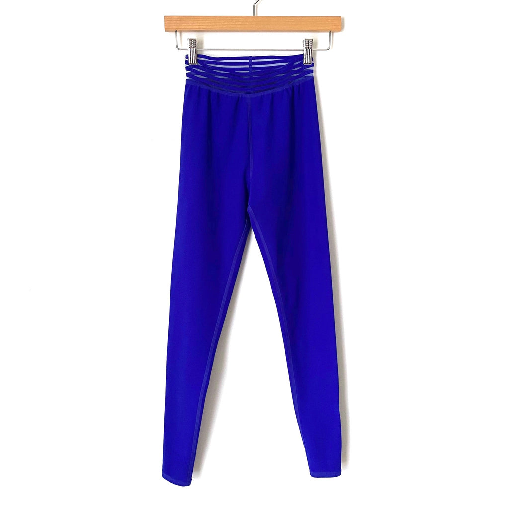 Alo Yoga Blue Leggings with Sheer Waistband- Size XS (Inseam 27
