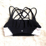 Athleta Black and White Strappy Back Sports Bra- Size S
