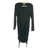 Amaryllis Black Ribbed Cinched Detail Dress- Size XL