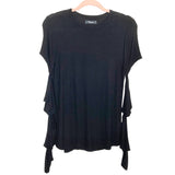 Michael Lauren Black Cutout Long Sleeve Top with Thumbholes- Size M