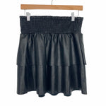 WhiteRoom & Cactus Smocked Tiered Leather Skirt NWT- Size M