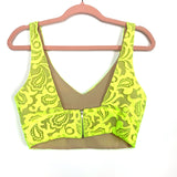 Champagne & Strawberry Highlighter Yellow Embroidered Sheer Overlay Top- Size S (We have matching bottom)