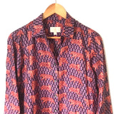 J Crew Collection Tiger Silk Twill Button Up Blouse- Size 4