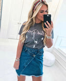 Daphnea Front Wrap Denim Skirt- Size M
