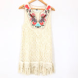 Mermaid Crochet Dress with Embroidery Detail- Size XS