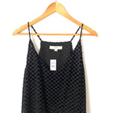 Loft Black Velvet Dots Razorback Top NWT- Size L