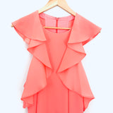 BCBGMaxazria Coral Jenni Ruffle Sleeve Racerback Dress NWT- Size S