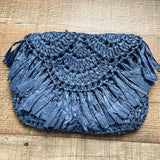 Lisi Lerch Blue Straw Handbag NWT