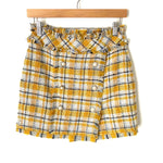 Sans Souci Yellow Plaid Mini Skirt NWT- Size S