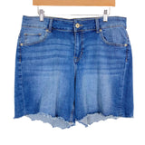M Jeans by Maurice's Mid-Rise Raw Hem Jean Shorts- Size 14W (see notes)
