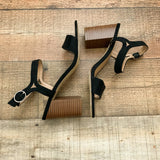 LOFT Black Suede Block Heel Sandals- Size 11