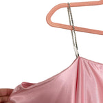 Eloquii Pink Satin Rhinestone Strap Off the Shoulder Elastic Hem Top NWT- Size 14/16