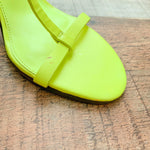 Vince Camuto Neon Green Ankle Strap Leather Heeled Sandals- Size 7 (see notes)