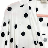 Soma White/Black Polka Dot Cool Nights Short Piped Robe- Size S/M(See Notes)