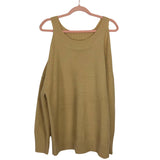 No Brand Tan Cold Shoulder Sweater- Size M
