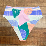 Forever 21 Pastel Leaf Print High Waist Bikini Bottoms- Size M (sold out online, we have matching top)