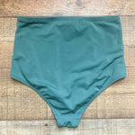 Marina West Green Front Twist Padded Bikini Top and High Waisted Bottoms- Size S (sold as set)