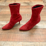 Stuart Weitzman Burgundy Suede Like Boots- Size 8.5 (See Notes)