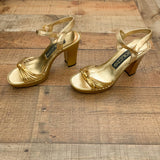 Dolcis Gold Guthrie Open Toe Heels- Size 7 (See Notes)