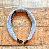 No Brand Heathered Gray Ribbed Knit Knot Headband