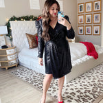 ELOQUII Black Sequin Wrap Skirt Dress- Size 14 (Sold Out Online!)