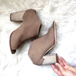 Dolce Vita Tan Leather Block Heel Peep Toe Booties- Size 8.5
