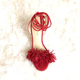 Ivanka Trump Red Hettie Fringe Heels- Size 6