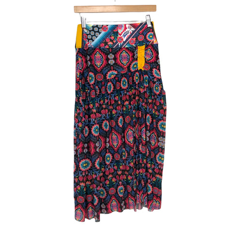 Bethanie Mattek-Sands + Lucky In Love Black Multi Longer Length Tennis Skirt NWT- Size M