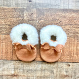 Freshly Picked Leather Shearling Bow Moccasins- Size 1