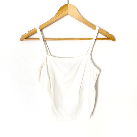 Colsie White Ribbed Crop Top- Size M