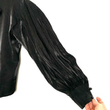 INA Black Metallic Tie Neck Blouse- Size S