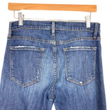 FRAME Dark Wash Distressed Raw Hem Jeans- Size 28 (Inseam 28.5")