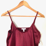 Leith Red Wine Silk Feel Cami Tank- Size XS