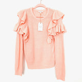 Free the Roses Pink Ruffle Sweater NWT- Size S