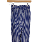 Shein Blue and White Striped Paper Bag Pants- Size XS